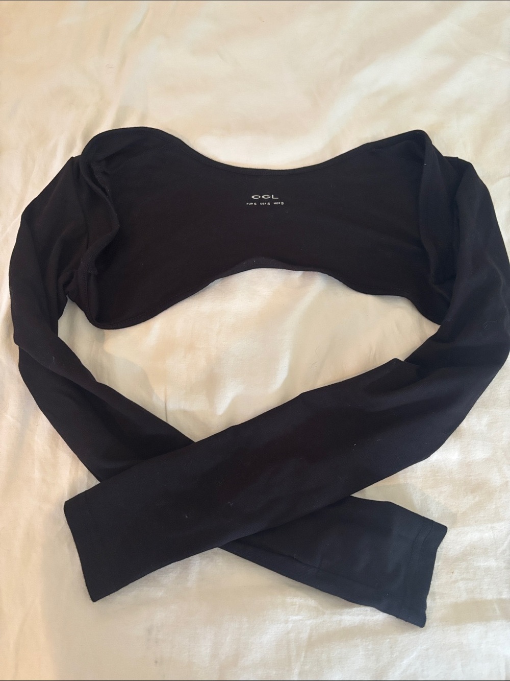 OGL Black Long Sleeve Shrug Crop Top